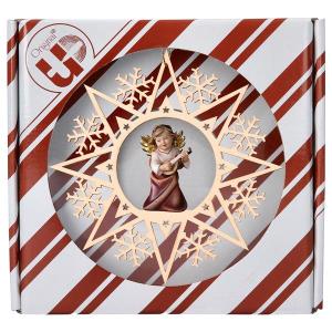 Heart Angel with lute Crystal Star + Gift box