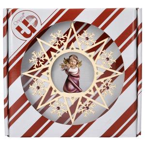 Heart Angel with flute Crystal Star Crystal + Gift box