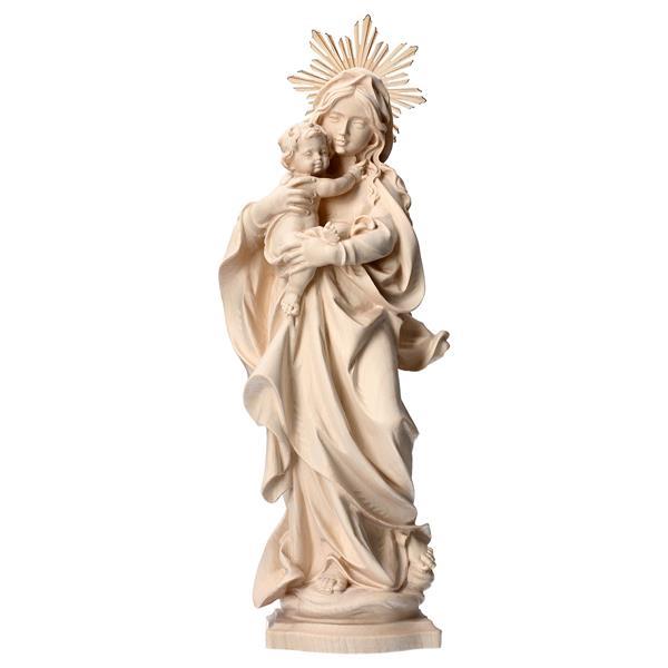 Our Lady of the Alps with Halo Linden wood carved - Natural