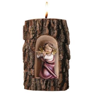 Heart Angel with flute in Grotto elm with candle