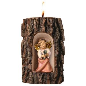 Heart Angel with fourclover in Grotto elm with candle