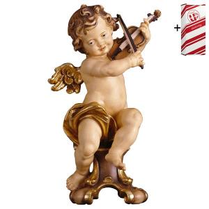 Querubín con violín en pedestal + Caja regalo