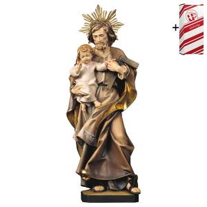 St. Joseph avec l enfant et l angle avec Auréole + Coffret cadeau