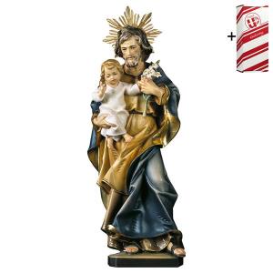 St. Joseph avec l enfant et lys avec Auréole + Coffret cadeau