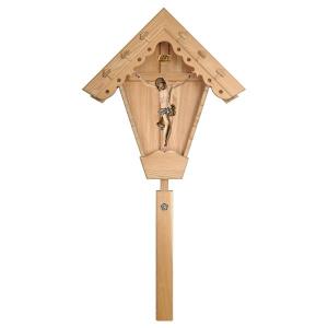 Crucifix baroque Croix de champs à travée Mélèze Bois de tilleul sculpté