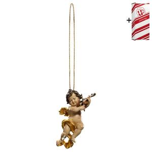 Cherub with violine with gold string + Gift box