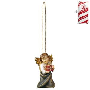 Heart Angel with present with gold string + Gift box