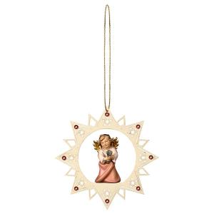 Heart Angel with four-clover Stars Star Crystal