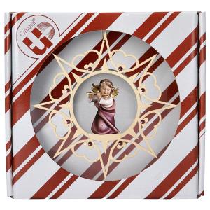 Heart Angel with flute Heart Star Crystal + Gift box