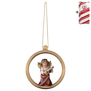 Heart Angel with lute Wood sphere + Gift box