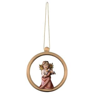 Ángel Corazón con violín Esfera de madera