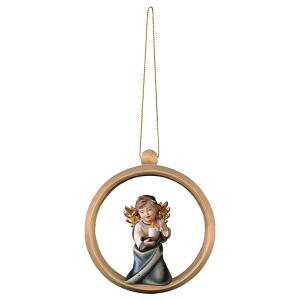 Heart Angel with candle Wood sphere