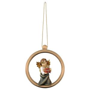 Heart Angel with present Wood sphere