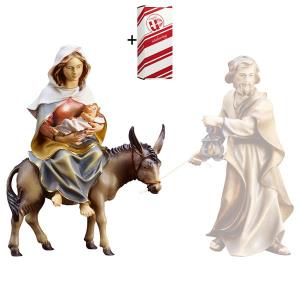 UL Hl. Maria auf Esel mit Jesukind & Pergament + Geschenkbox