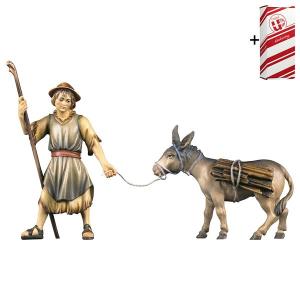UL Pulling herder with donkey with wood 2 Pieces + Gift box