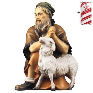 PA Berger agenouillé avec moutons + Coffret cadeau