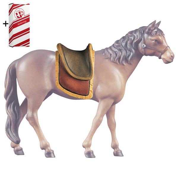 Sattel für Pferd stehend + Geschenkbox - Color