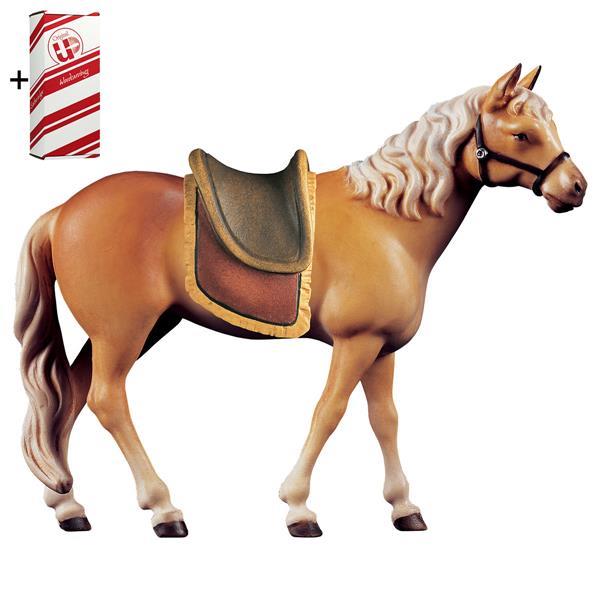 Pferd Haflinger mit Sattel + Geschenkbox - Color