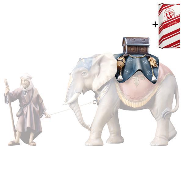 UL Gepäcksattel für Elefant stehend + Geschenkbox - Color