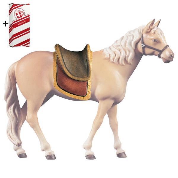 HI Sattel für Pferd stehend + Geschenkbox - Color