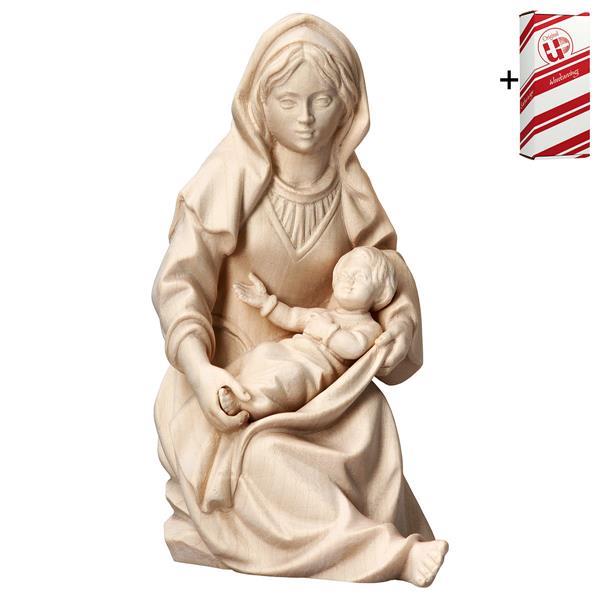 Our Lady of the St. Familiy sitting 2 Pieces + Gift box - Natural
