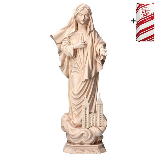 Our Lady of Medjugorje with church + Gift box - Natural