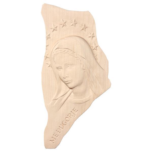 Relief Our Lady of Medjugorje with Aura - Natural