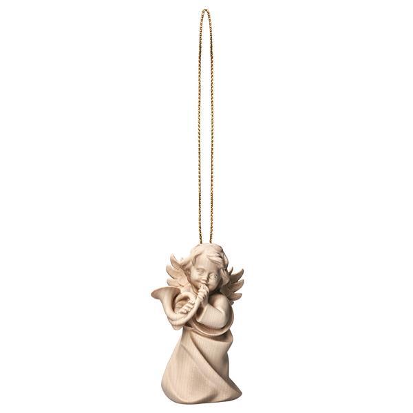 Heart Angel with horn with gold string - Natural