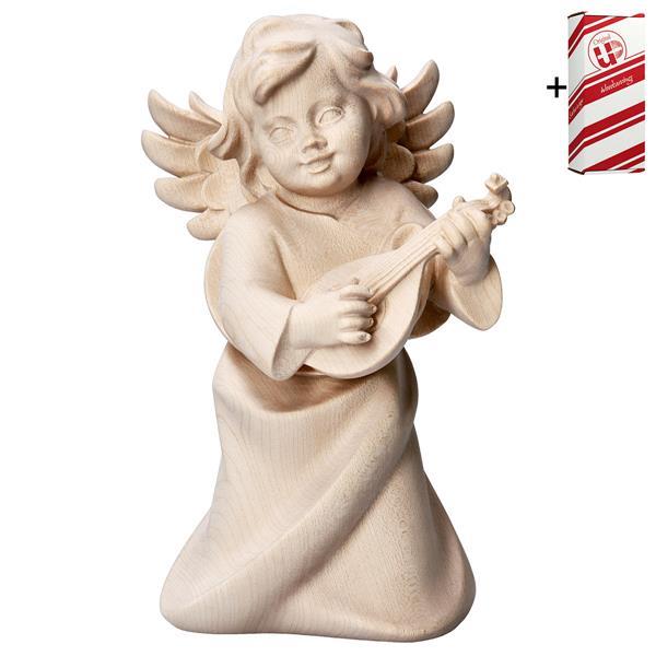 Heart Angel with lute + Gift box - Natural