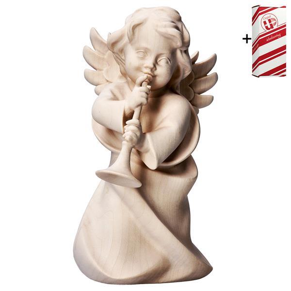 Heart Angel with trumpet + Gift box - Natural