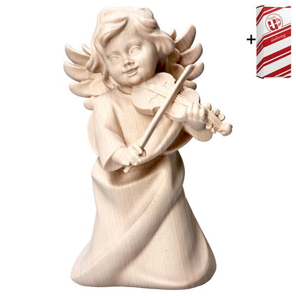 Heart Angel with violine + Gift box - Natural