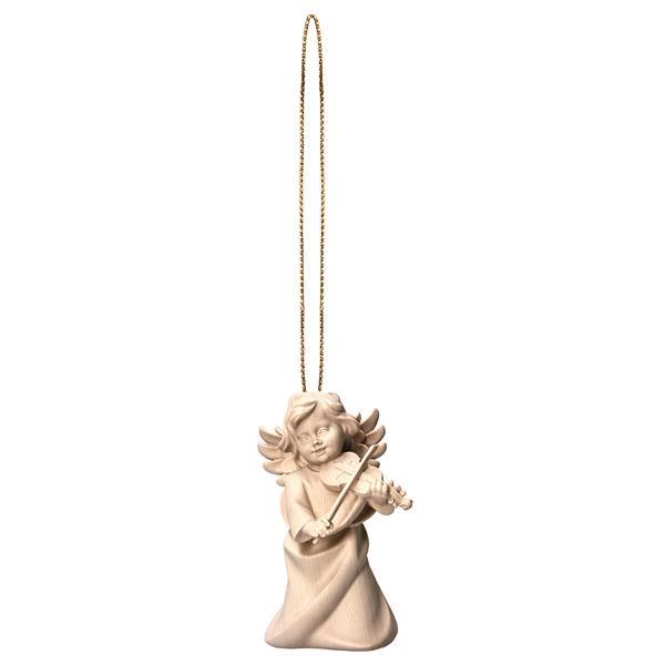 Heart Angel with violine with gold string - Natural