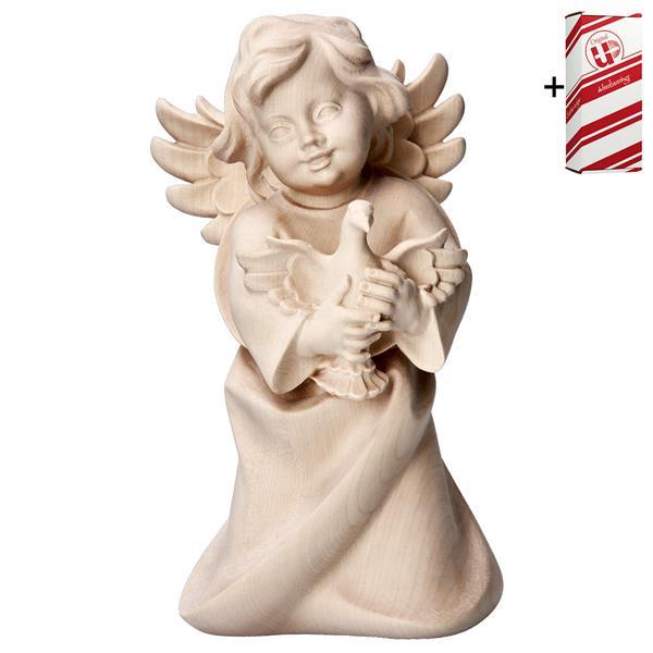 Heart Angel with dove + Gift box - Natural