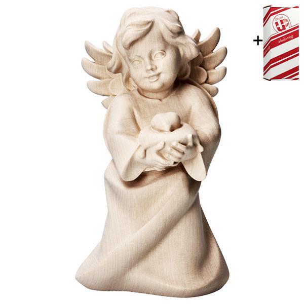 Heart Angel with heart + Gift box - Natural