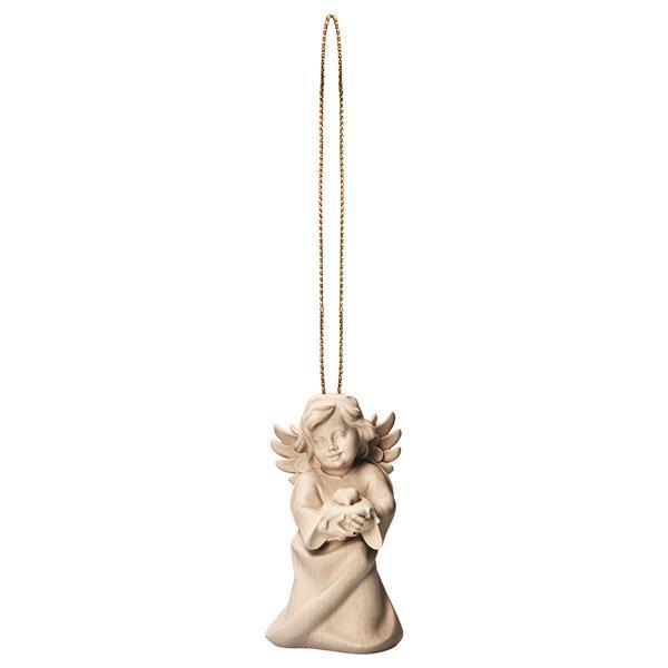 Heart Angel with heart with gold string - Natural