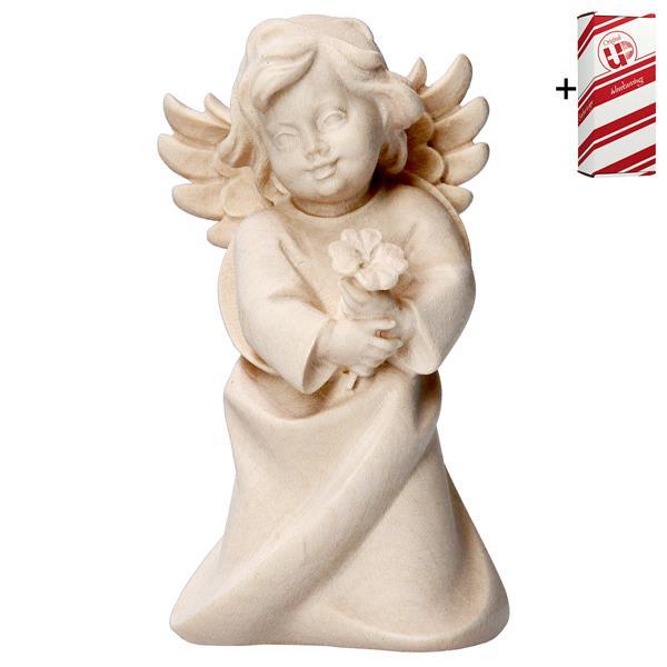 Heart Angel with four-clover + Gift box - Natural