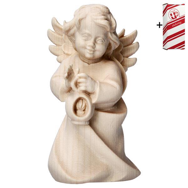 Heart Angel with lantern + Gift box - Natural