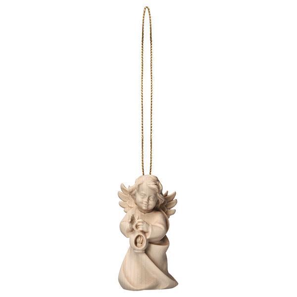 Heart Angel with lantern with gold string - Natural
