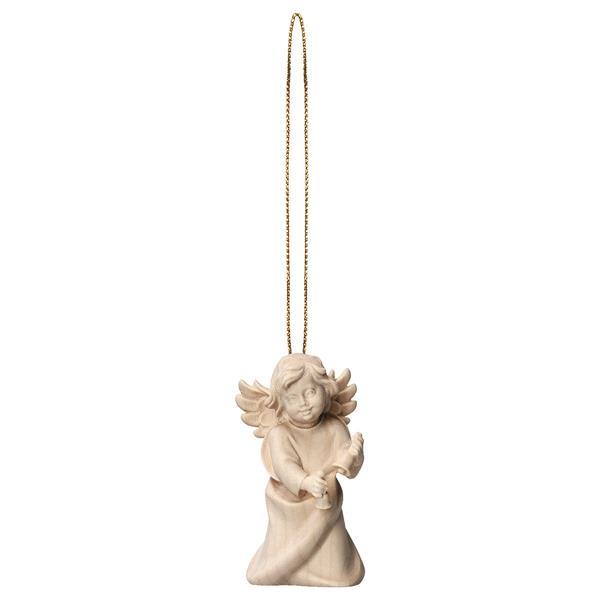 Heart Angel with bells with gold string - Natural