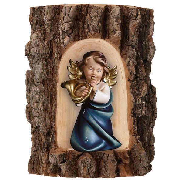 Heart Angel with horn in Grotto elm - Colored