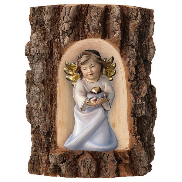 Heart Angel with heart in Grotto elm - Colored