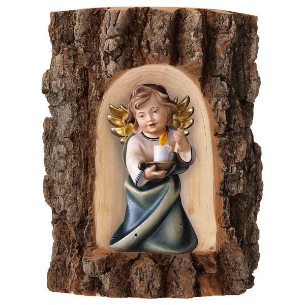 Heart Angel with candle in Grotto elm - Colored