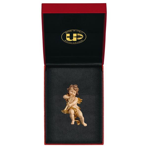 Cherub with trumpet with gold string + Case - Colored