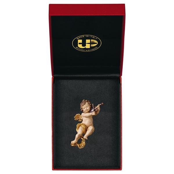 Cherub with violine with gold sting + Case - Colored