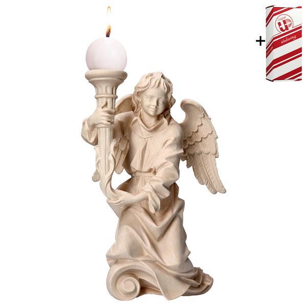 Chorus angel with candle left side + Gift box - Natural