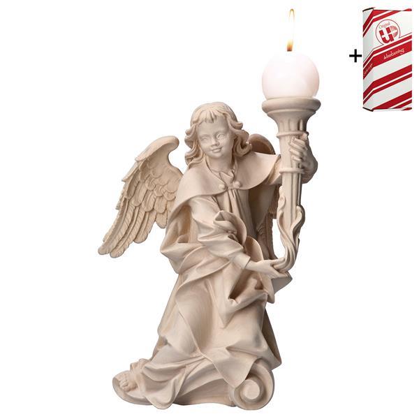 Chorus angel with candle right side + Gift box - Natural