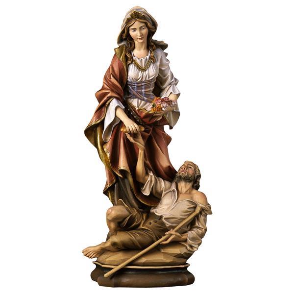 St. Elizabeth of Hungary with beggar - Colored