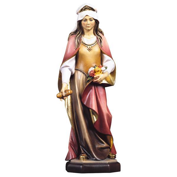 St. Elizabeth of Hungary with roses and bread - Colored