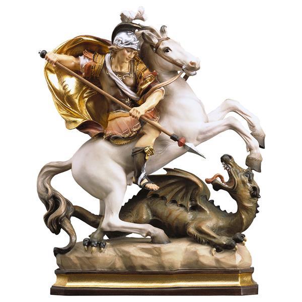 St. George on horse with dragon - Colored