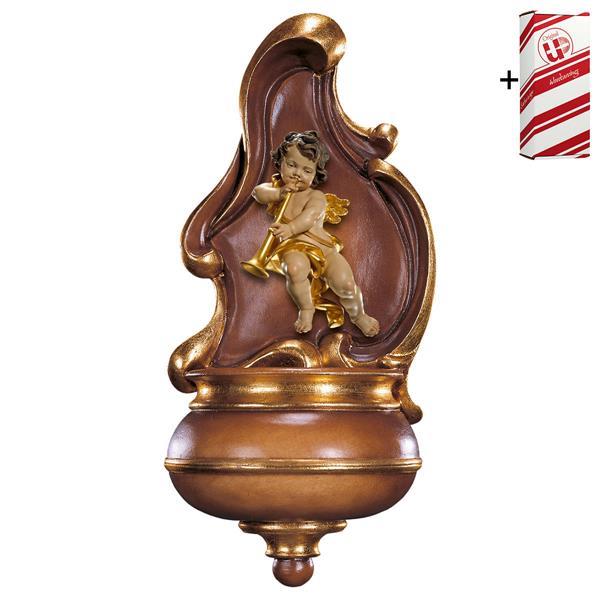 Holy water basin with Cherub + Gift box - Colored